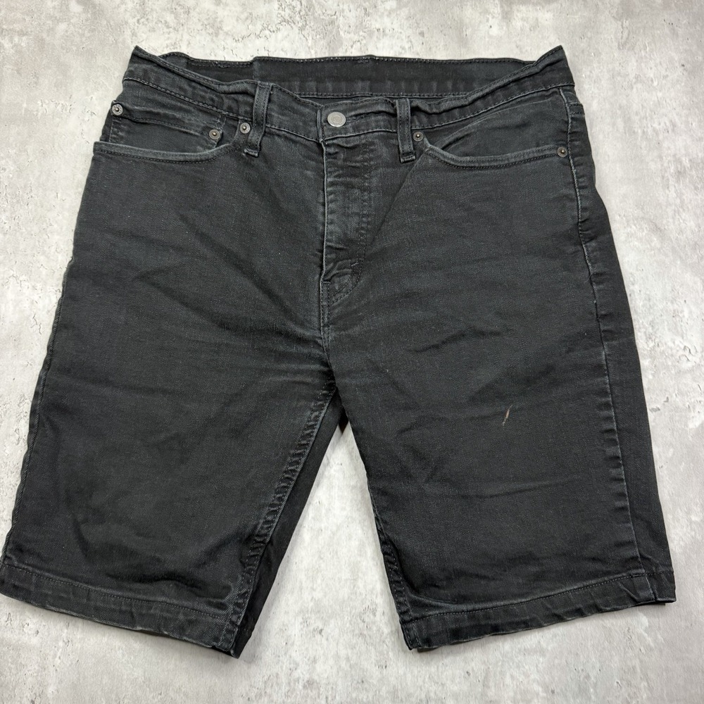 Levis Mens 511 Size 34 Slim Fit 9" Inseam Denim Jean Shorts Black Stretch